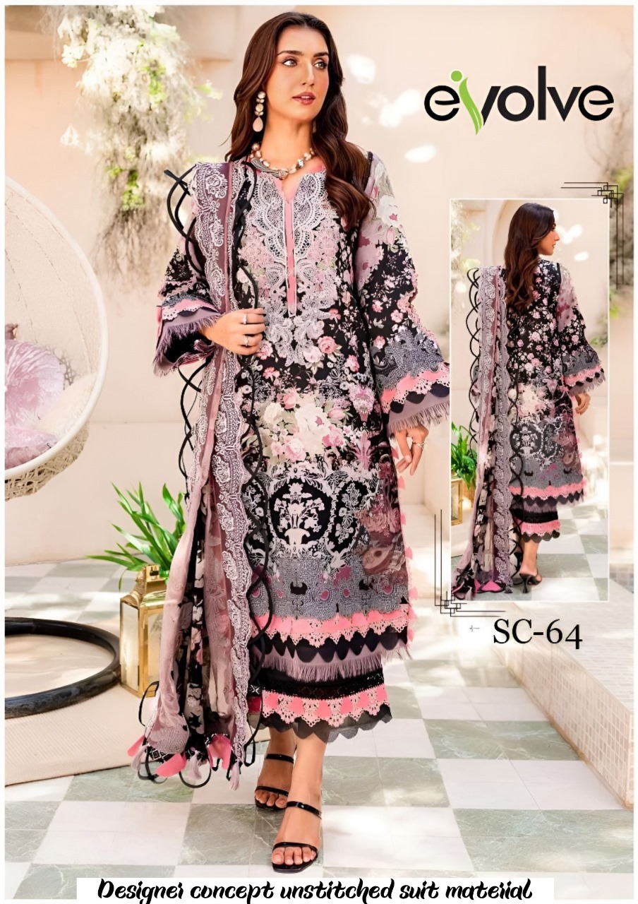 DESIGNER FABRIC FOR LADIES SUIT WITH DUPATTA AND PANTS (SC-64)